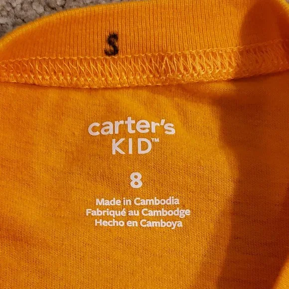 3/$20 EUC Carter's Kid Coolest Brother Long Sleeve Boy's Tee Shirt Orange & Navy - Picture 4 of 4